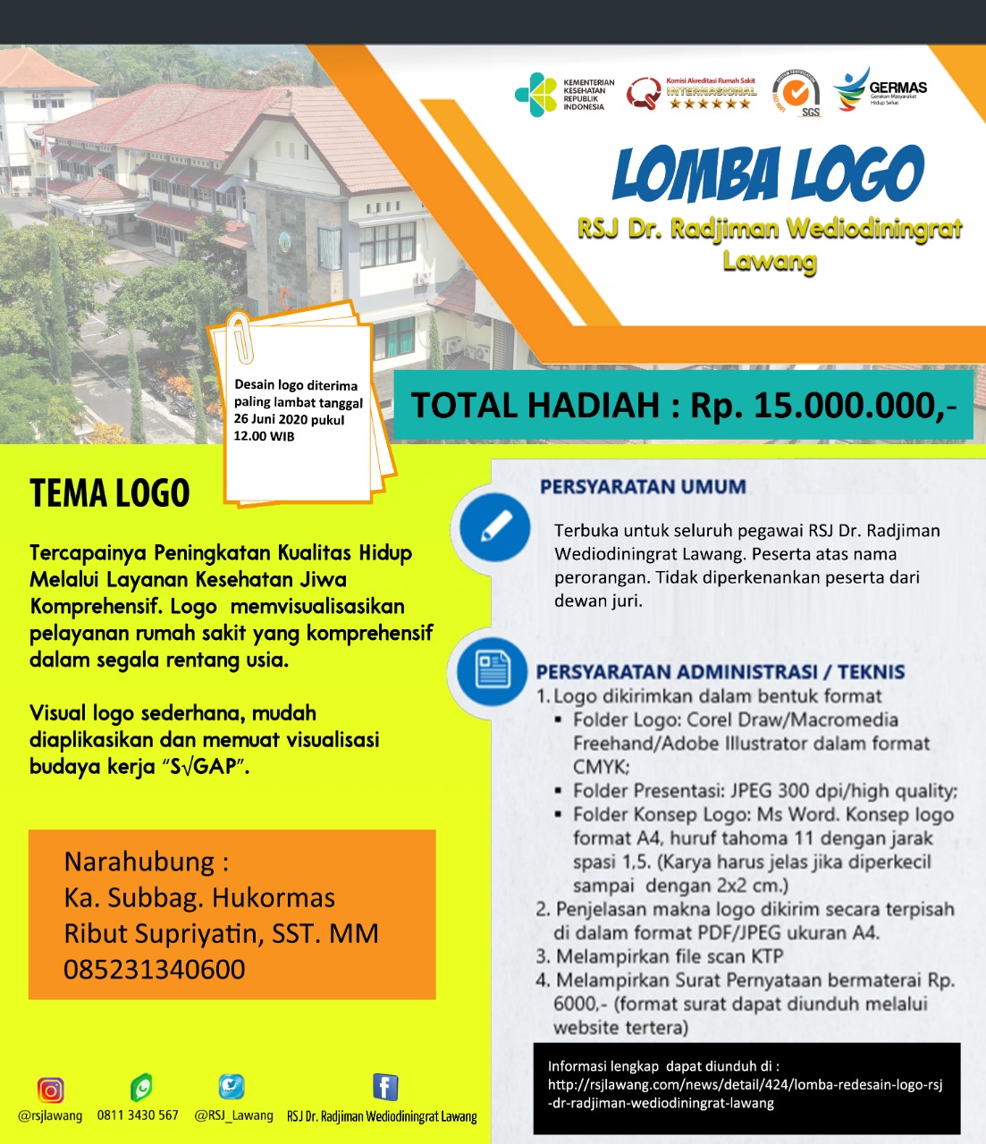 LOMBA REDESAIN LOGO RSJ DR. RADJIMAN WEDIODININGRAT LAWANG